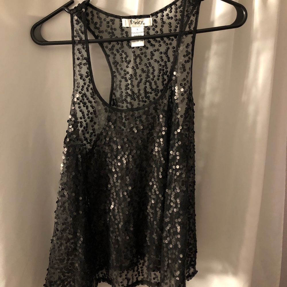 Pinky Large tank top with sequins